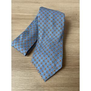 Polo Ralph Lauren Light Blue Geometric Designer Silk Tie